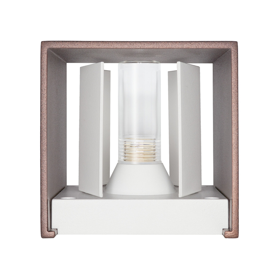 Luxvenum Wandleuchte CUBE in Rostbraun mit einstellbarer Abstrahlung, Up & Down Lichteffekt, IP54 wetterfest aus Aluminium - Bild 1