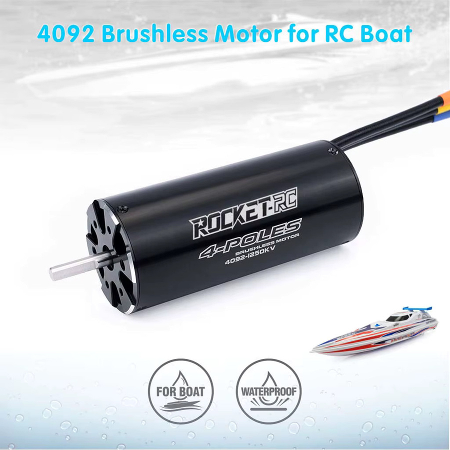 Rocket-RC 4092 1250KV 1520KV Wasserdichter sensorloser bürstenloser Motor, Zubehör, Metall, Schwarz - Bild 2