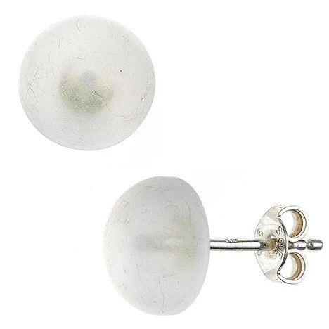 Colfem Ohrstecker rund, 925 Sterling Silber, Bergkristall, Unisex - Bild 1