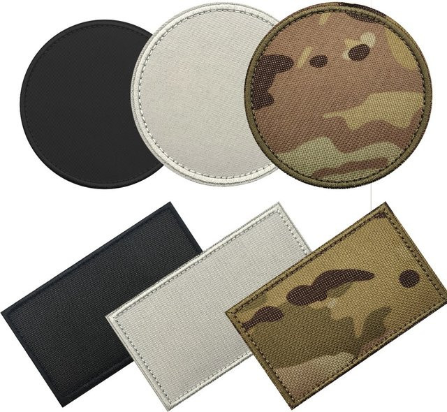 Schwarz-weiße Blanko-Patches aus PVC-Gummi zum Beschriften für DIY-Namen, Nummern oder Buchstaben als Stoff-Aufnäher für Kleidung und Mützen - Bild 1