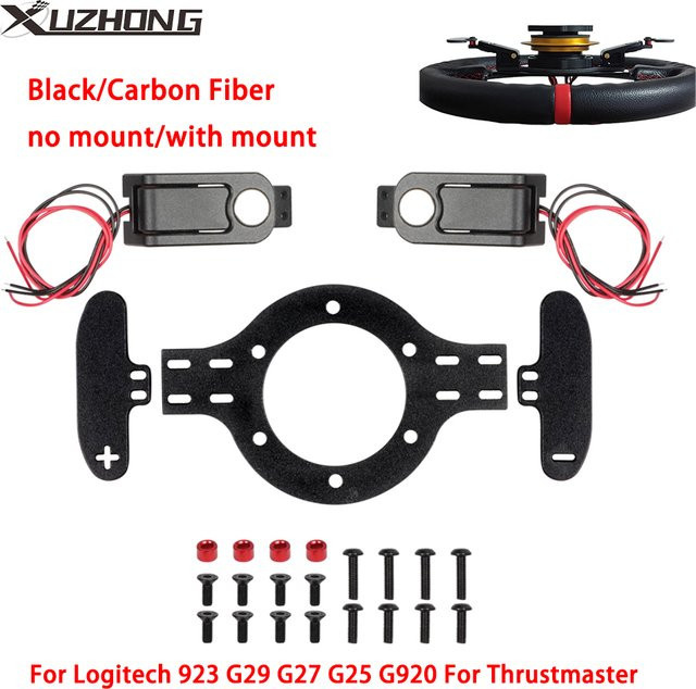 Magnetische Schaltwippen für Logitech G29 G923 G27 G25 G920 und Thrustmaster Racing Simulation Lenkräder in Schwarz - Bild 1