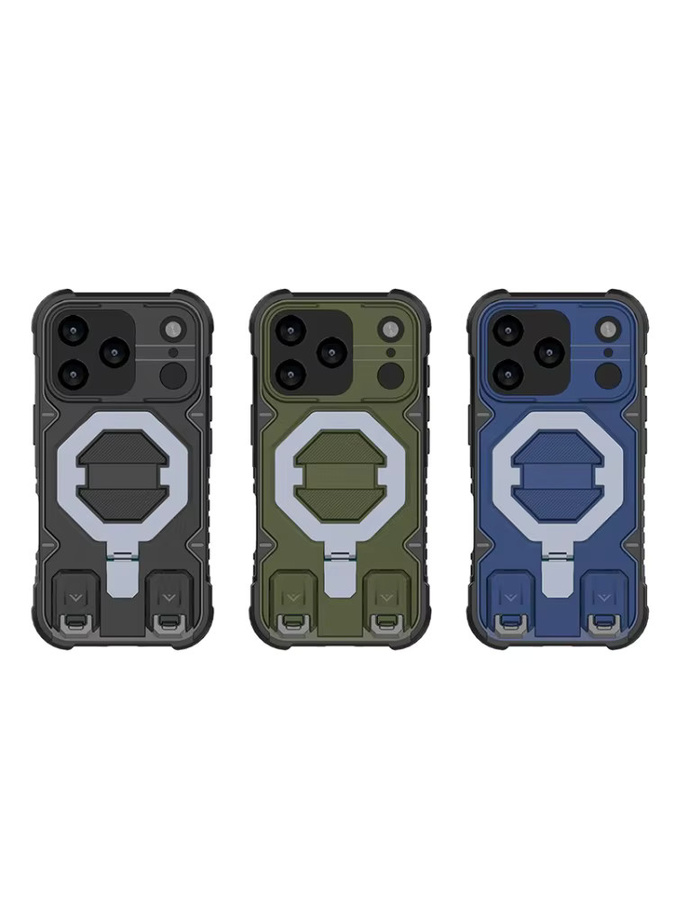 Outdoor-Sport-Schutzhülle mit magnetischer Metallhalterung und rutschfestem Lanyard für Apple iPhone 16 15 14 Plus 13 Pro Max in Blau - Bild 7