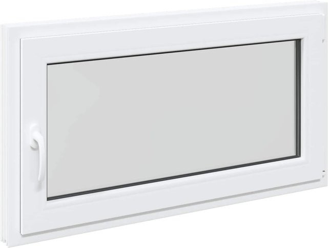 vidaXL Kellerfenster RISOR Weiß aus PVC und Glas, B/H: 110 x 70 cm - Bild 1