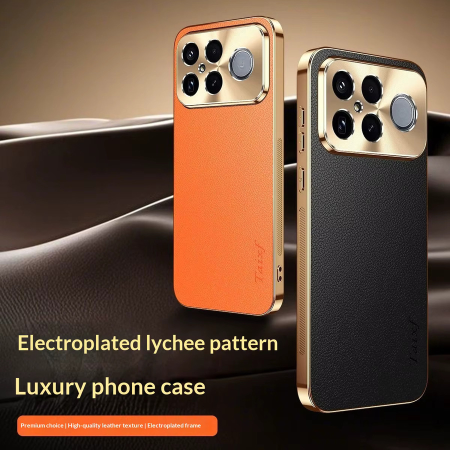 Xiaomi POCO F8 Ultra und F8 Pro Schutzhülle mit Lychee-Textur in Matt-Optik, Farbe: Orange - Bild 2