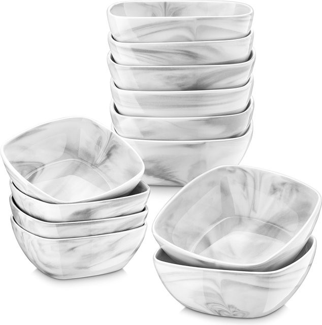 Malacasa 12-teiliges Ramekin-Schalen-Set aus Porzellan in Marmorgrau, 170 ml pro Schale - Bild 1