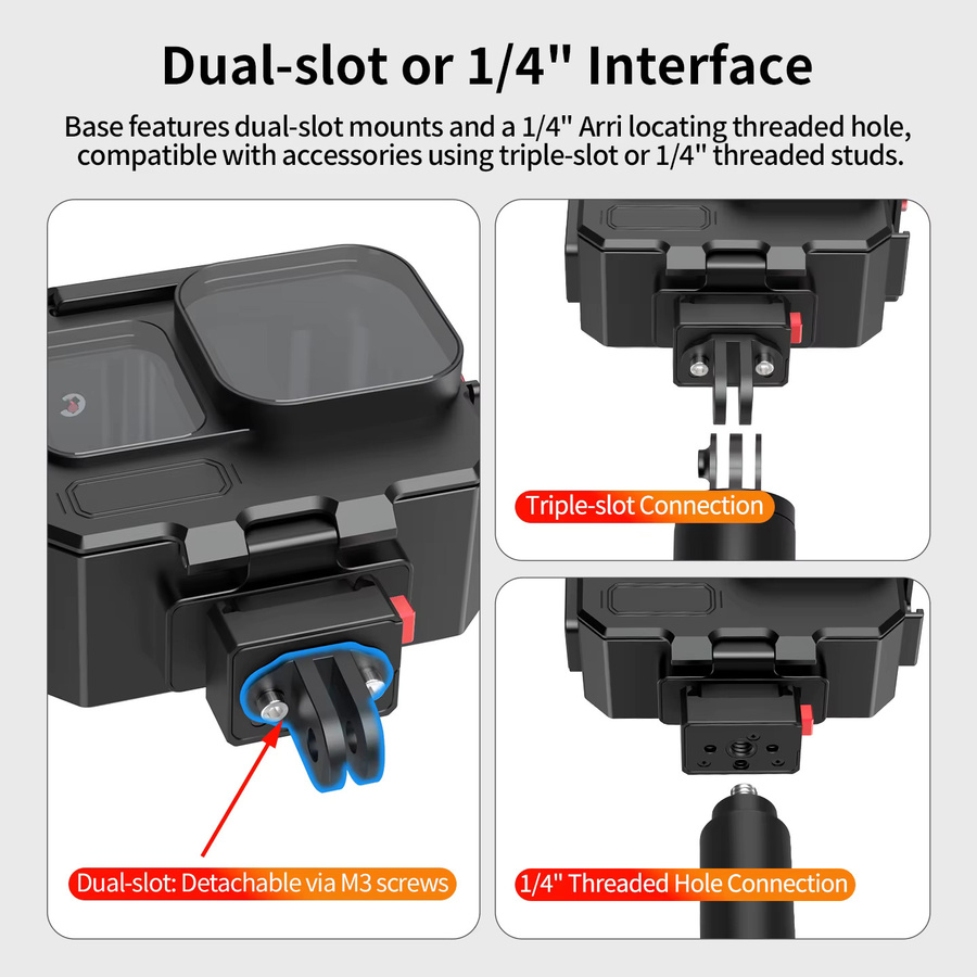Insta360 Ace Pro 2 Wasserdichtes Tauchgehäuse mit Schnellverschlussrahmen und Kaltschuh-Lichthalter in Schwarz (bis 80 m Tiefe) - Bild 4