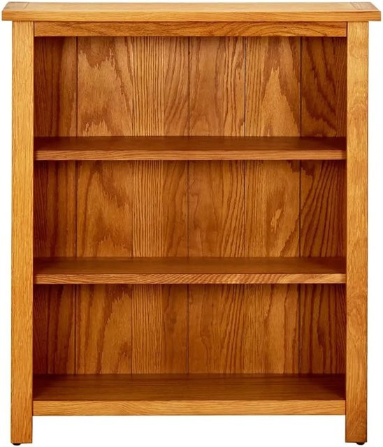vidaXL Bücherregal aus Massivholz und MDF in Eiche Optik, Braun, B/T/H: 70 x 22,5 x 82 cm - Bild 1