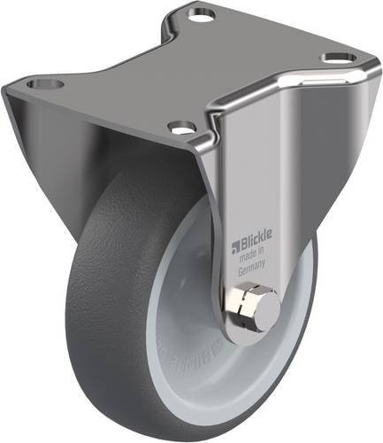 Blickle BX-PATH 100G Bockrolle in Silber/Grau aus Edelstahl mit Schraubbefestigung, Rad-Durchmesser: 100 mm, Tragfähigkeit: 200 kg - Bild 1