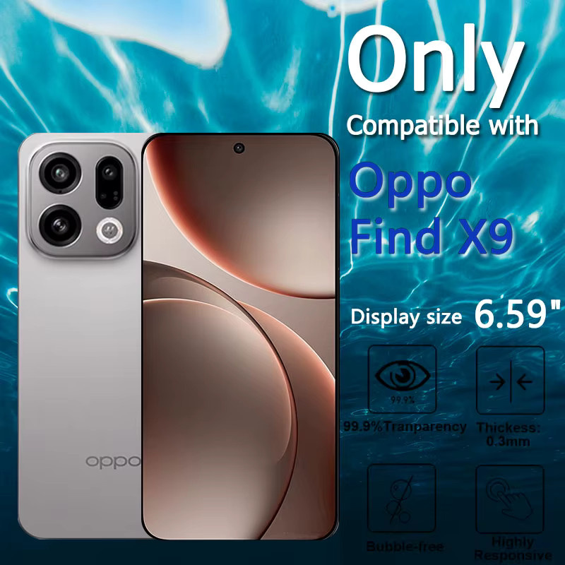 Displayschutzfolien aus gehärtetem Glas für Oppo Find X9, 6,59 Zoll, transparent und kratzfest - Bild 2