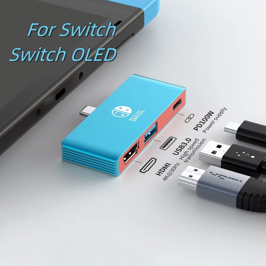 Gopala 3 in 1 USB-C Docking Station mit HDMI 4K UHD und USB 3.0 sowie PD 100W in Blau - Bild 2