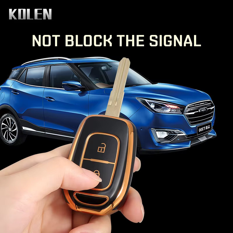 KOLEN TPU-Fernschlüsselhülle für Renault Duster Sandero Logan Clio Captur Laguna Scen, 2-Tasten, Schwarz - Bild 4