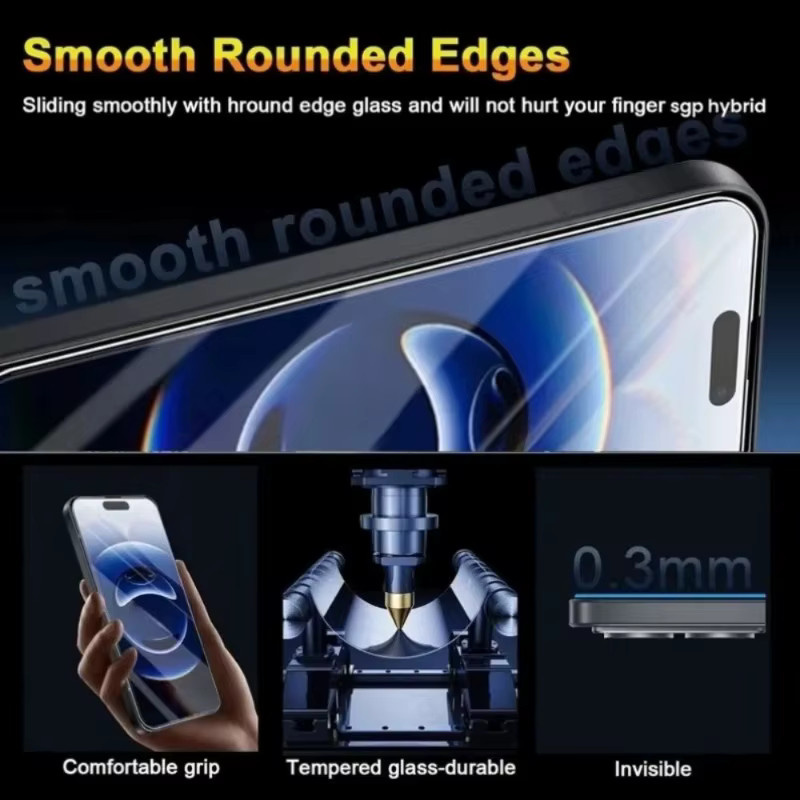 ZMZE 3er-Pack Ultra-Klares Panzerglas Displayschutzfolie für iPhone 17 Pro Max, 16, 15, 14, 13, 12, 11 Pro, transparent - Bild 3