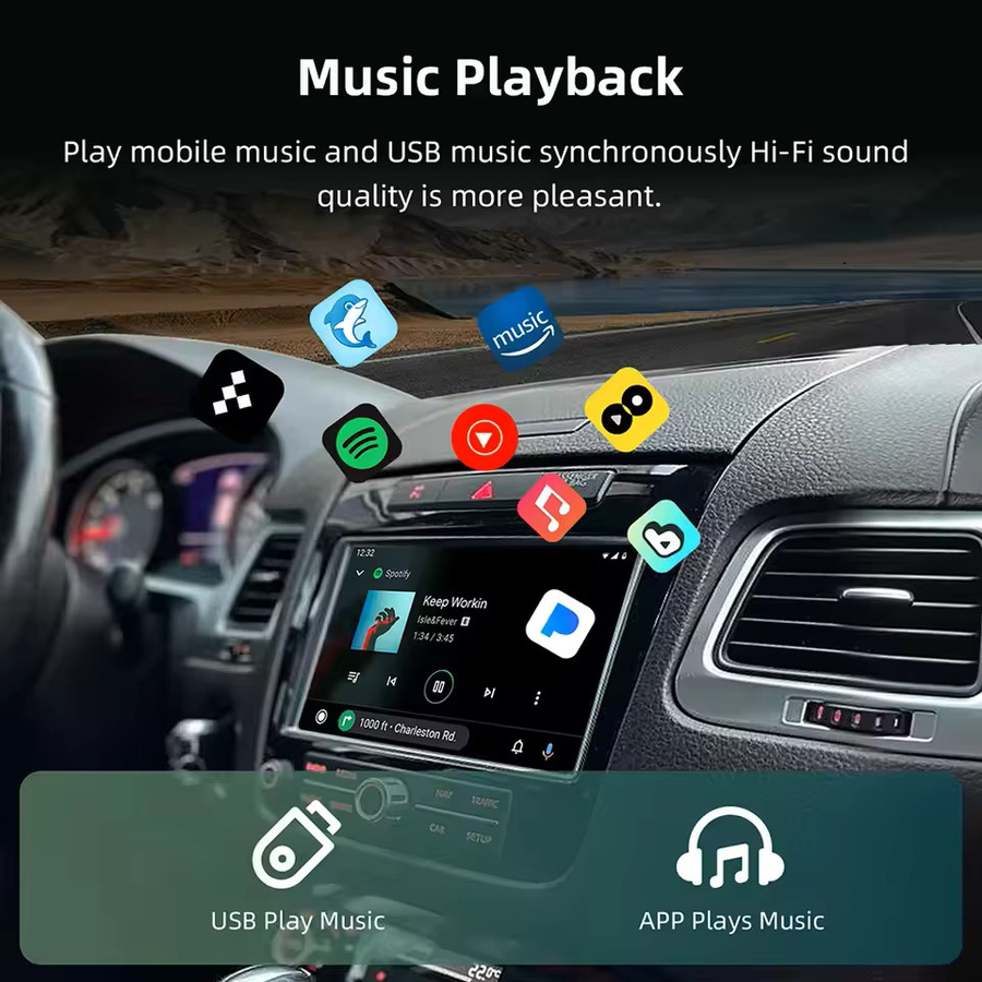 CARABC Wireless CarPlay und Android Auto Upgrade Modul für Volkswagen Touareg RNS850 in Schwarz - Bild 5