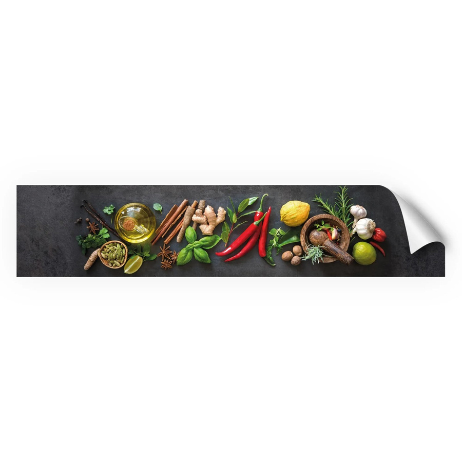 Myspotti Küchenrückwandfolie Fresh Spice in Tile-Look, selbstklebend, Multicolour, B: 280 cm, H: 60 cm - Bild 2