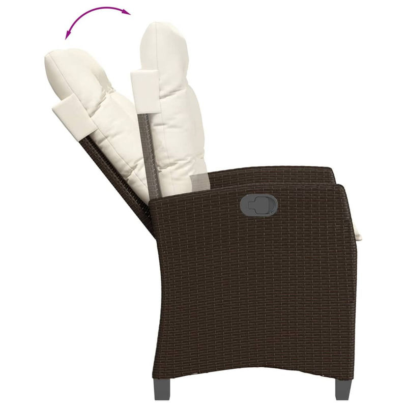Vidaxl 3-teiliges Gartenmöbel-Set aus Polyrattan mit Kissen, Braun - Bild 3