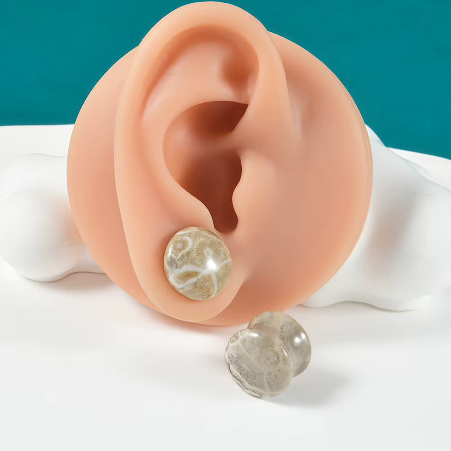 Fossil Ohrstecker, Jade, Beige, Unisex - Bild 2
