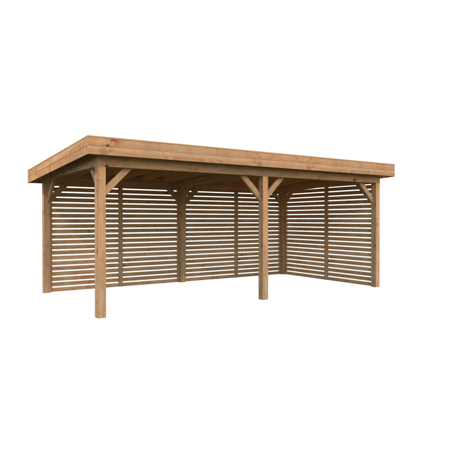 Palmako Pavillon Lenna Set 309 aus Fichtenholz in Braun mit Pultdach, B/T/H: 588 x 300 x 245 cm - Bild 2