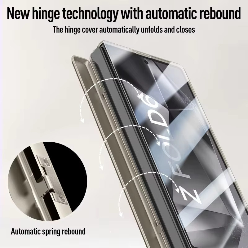 Samsung Galaxy Z Fold 6 MagSafe Schutzhülle mit Spiegelfolienhalterung und klappbarem Scharnier in Blau - Bild 3