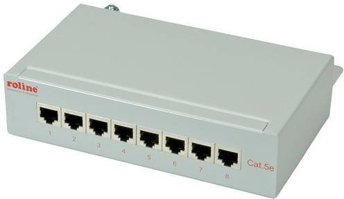 Roline Patchpanel CAT 5e mit 8 Ports, geschirmt, grau (26.11.0304) - Bild 1