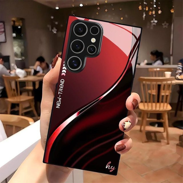 Filum Aquae Glas-Handyhülle für Samsung Galaxy S26 S25 S24 S23 S22 Ultra Plus FE in Tiefrot - Bild 1