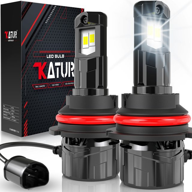 KATUR 2 Stück 9007 LED-Autoscheinwerfer mit hohem Abblendlicht und Lüfter, leistungsstark mit 700 % Helligkeit, Canbus-kompatibel, inklusive Fernlicht und Tagfahrlicht für Pontiac - Bild 1