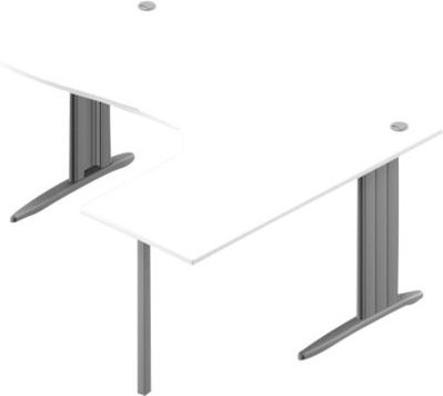 Winkelschreibtisch ARLON-OFFICE in Weiß, modern und matt, B: 160 cm, T: 120 cm, H: 73 cm - Bild 1