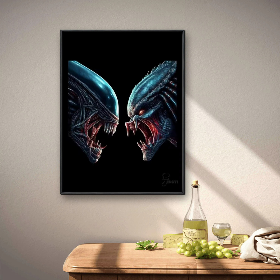 Potdemiel Alien vs. Predator Diamantmalerei DIY 5D Mosaik Stickerei Wanddeko Multicolor B: 40 cm, H: 30 cm - Bild 2