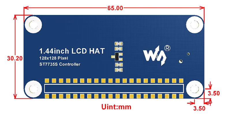 Raspberry Pi LCD-HAT 1,44 Zoll Display für Raspberry Pi Modell B Zero W mit Wi-Fi in Blau - Bild 3