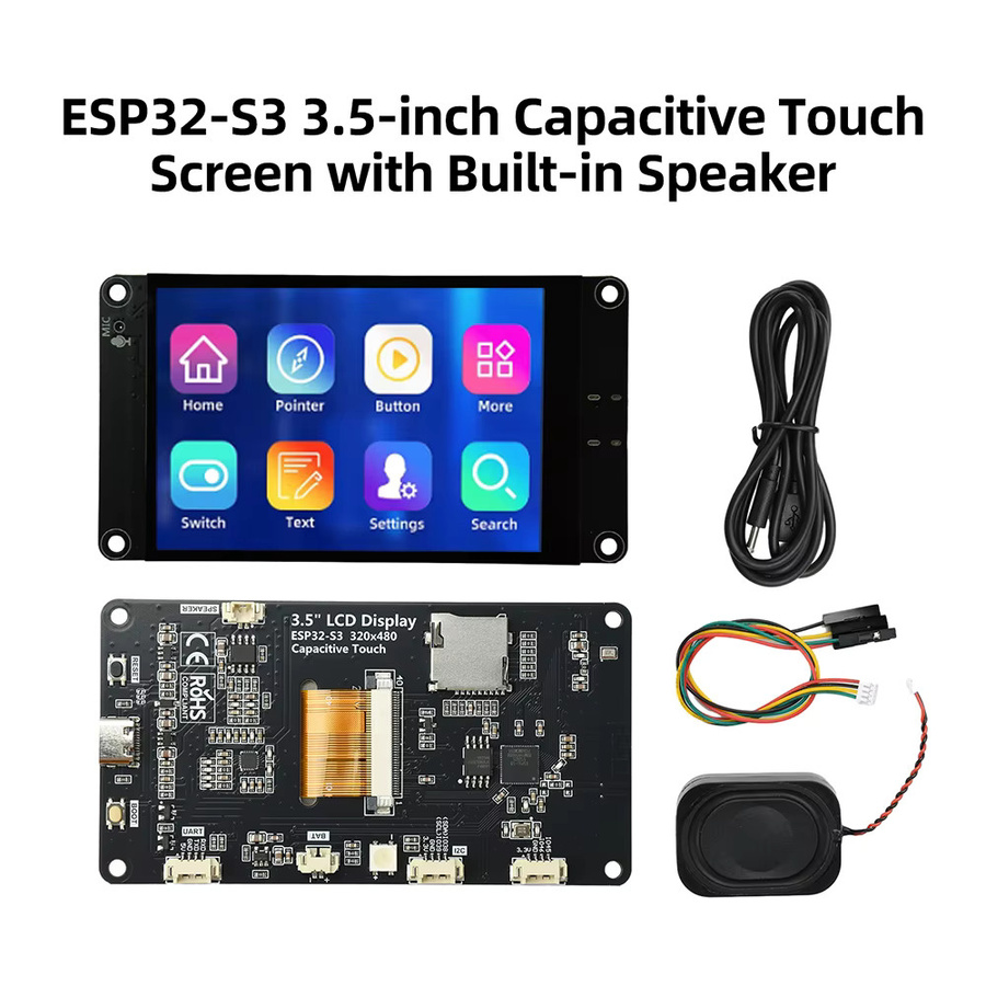 Gaqqee ESP32-S3 Entwicklungsboard mit 3,5 Zoll Smart-Touchscreen, WiFi und Bluetooth, Schwarz - Bild 4