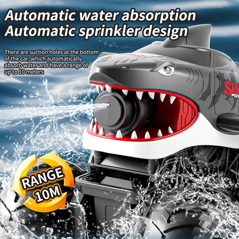 CONUSEA Amphibisches RC Shark Car, Rennfahrzeug, mit Wasserspray - Bild 2