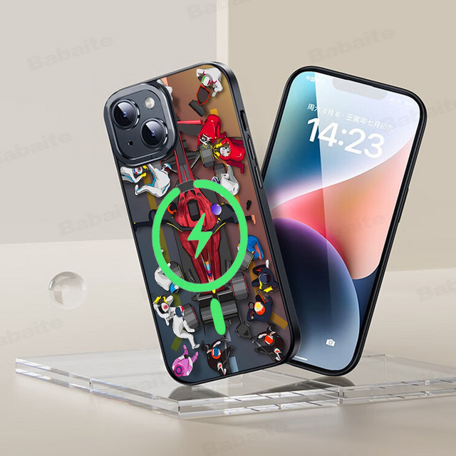 Schumacher Formel 1 F1 Handyhülle für iPhone 15 Pro Max 14 Plus 13 12 11 mit MagSafe magnetischer kabelloser Ladefunktion, Multicolor - Bild 1