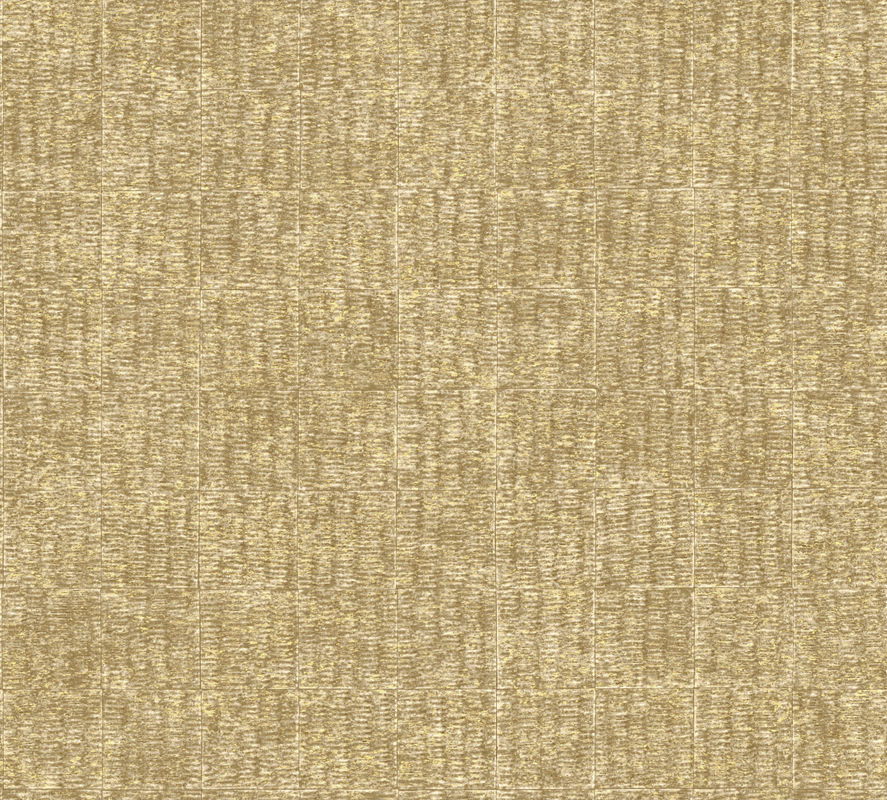 Elitis Flecht Tapete Mimbre Precioso in Ocker und Gold mit geometrischem Muster - Bild 3
