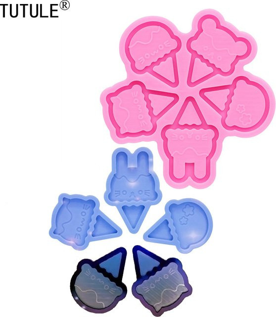 TUTULE Silikonform Magische Mädchen Glänzende Brosche für Kristallstern-Schlüsselanhänger, Harz, Polymerton und Fondant in Pink - Bild 1