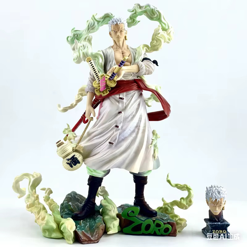 Bandai One Piece Nika Sanji Nika Zoro Anime-Figur, Statue mit Sockel, 28cm - Bild 3