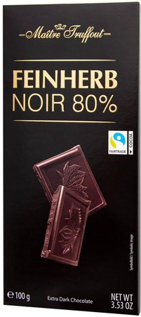 Maitre Truffout Dunkle Schokolade 80 % 100 g