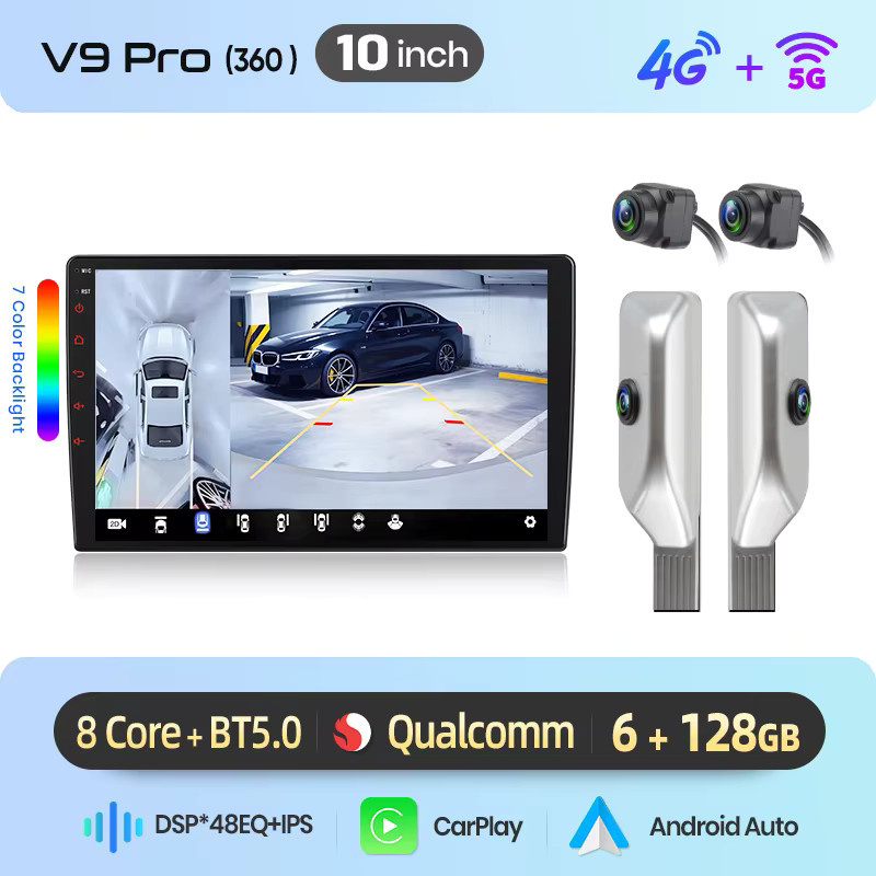 Junsun Android 15 Autoradio für Skoda Superb 2 (2008-2015) mit 10 Zoll Display, kabelloses Apple CarPlay, Bluetooth und Wi-Fi, 2-Din Multimedia-Player in Schwarz und Silber - Bild 5