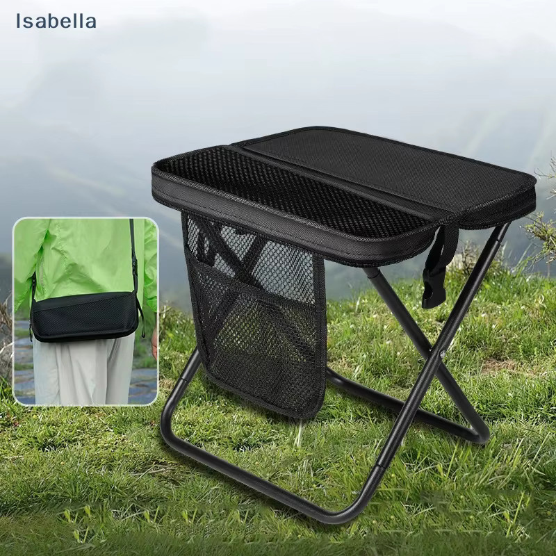 GUOMUZI Faltbarer Rucksackhocker, tragbarer Klapphocker mit Tragetasche, leichter Mini-Outdoor-Stuhl für Reisen - Bild 2