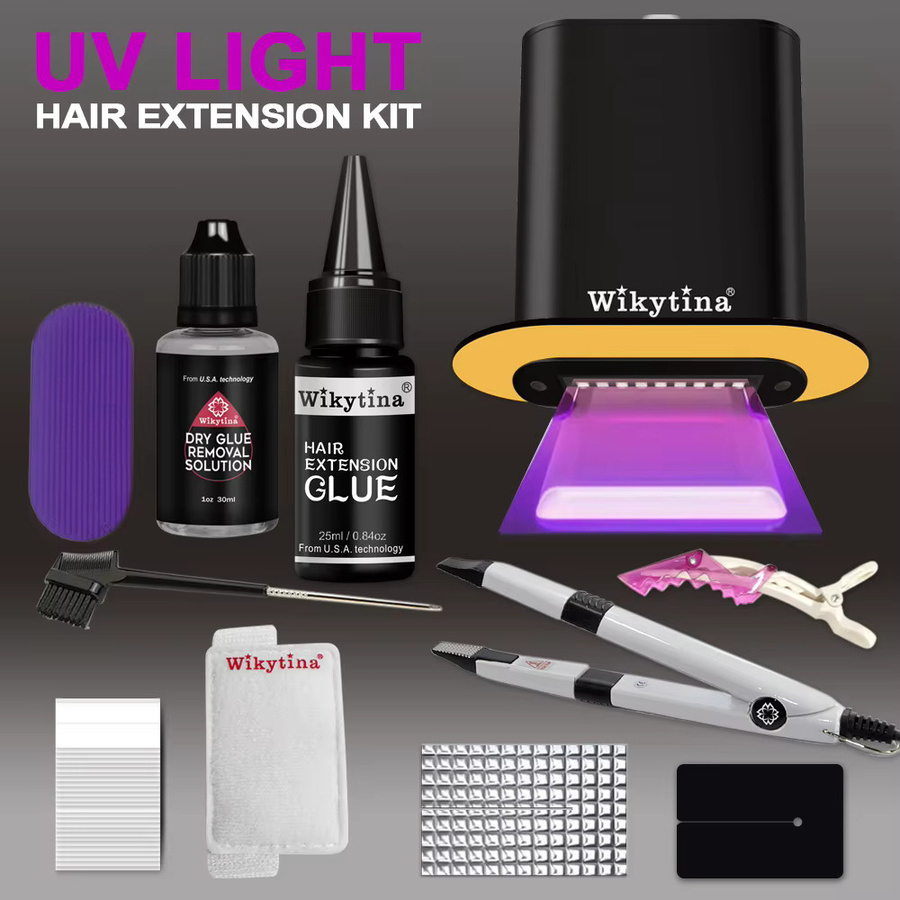 Wikytina Haarverlängerungs-Set mit Tape-In-Extensions, UV-Maschine, Unisex - Bild 2