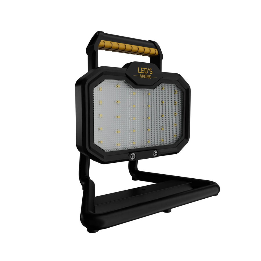 LED's Work Akku Arbeitsleuchte 20W mit 2000lm, 4000K Kaltweiß, IP54 und IK06, Schwarz - Bild 2