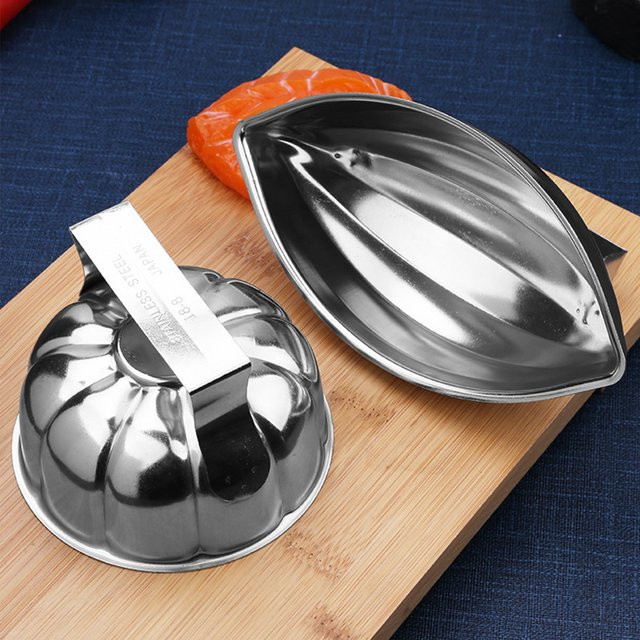 Willstar Omurice-Form aus Edelstahl in Silber, ovale Reisform für Sushi und DIY-Gerichte, B/T/H: 16,5 x 7,5 x 1,5 cm - Bild 1
