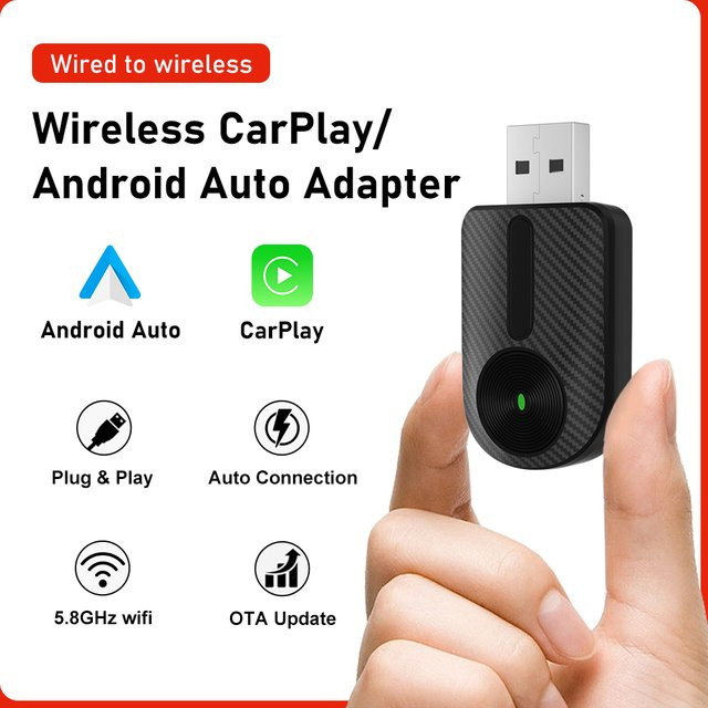 FLIXIVI 2-in-1 Kabelloser CarPlay und Android Auto Adapter in Schwarz für OEM-Autoradios mit Plug-and-Play Funktion - Bild 1