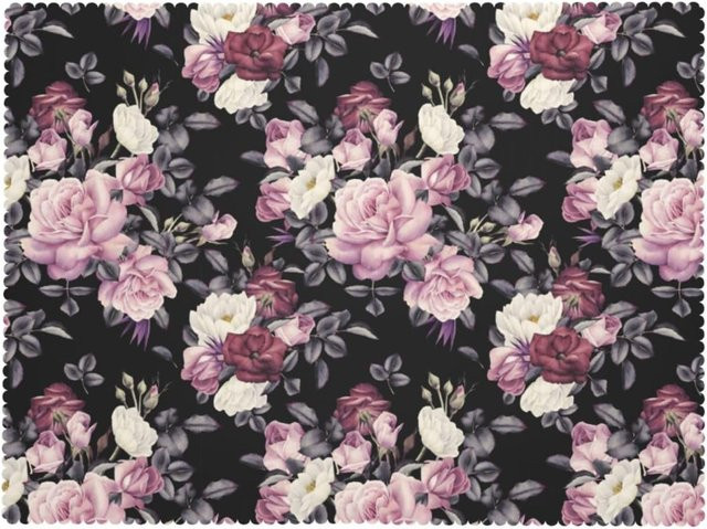 JMG Household Supplies Tischdecke mit floralem Aquarell-Design in Rosa und Schwarz, rechteckig, B/T: 160 x 100 cm - Bild 1