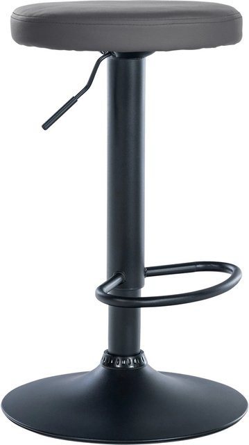 DELUKE Barhocker KAZON höhenverstellbarer Barstuhl aus Kunstleder in Grau und Schwarz B/T/H: 38,5 x 38,5 x 60 cm - Bild 1