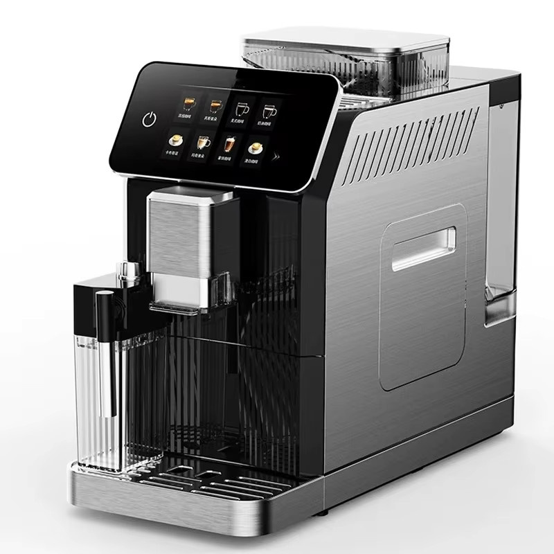 XMSJ Professionelle Espressomaschine mit 20 Bar und Milchaufschäumer, Automatischer Kaffeevollautomat für Espresso, Latte und Cappuccino, Schwarz - Bild 2