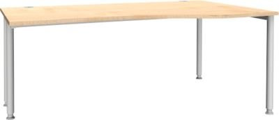 Schäfer Shop Genius Freiformschreibtisch MODENA FLEX mit Ansatz rechts in Ahorn und Weißaluminium - Bild 1