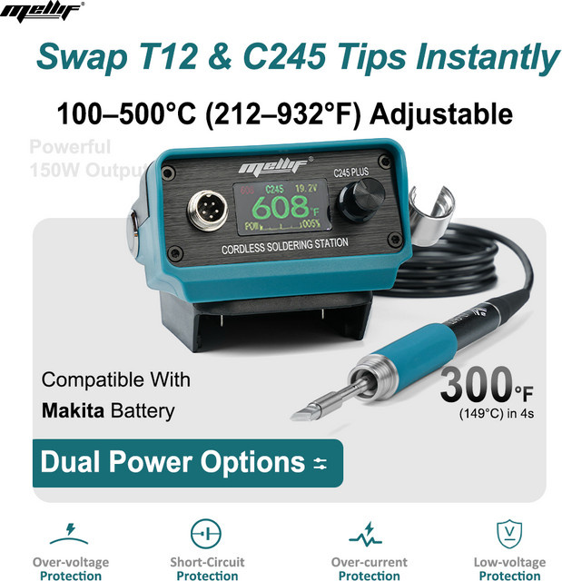 Makita Akku-Lötkolbenstation für 18 V Akkus mit Digitalanzeige für DIY-Schweißarbeiten - Bild 1