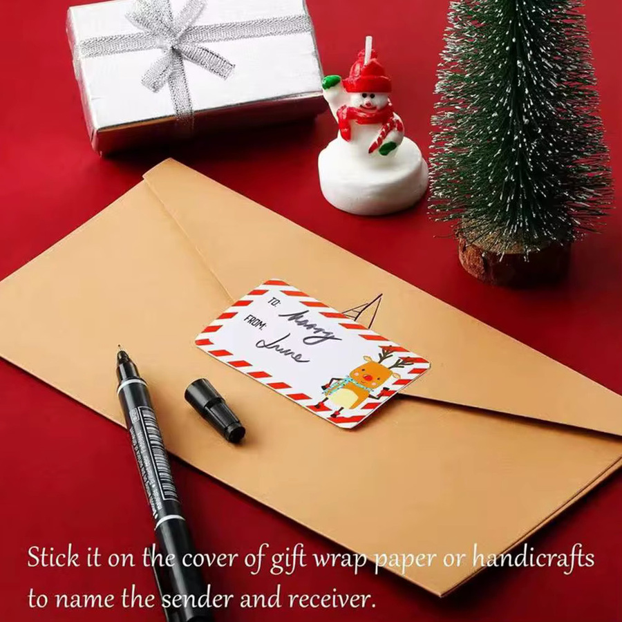 500 Stück selbstklebende Weihnachtsanhänger und Geschenkanhänger in Multicolour aus Papier - Bild 3