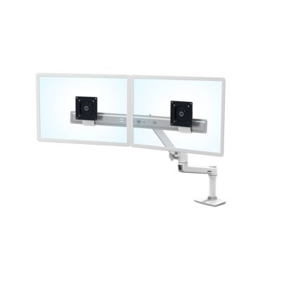 Ergotron LX Dual Direkt-Schreibtischarm für 2 Monitore mit Tischklemme, Weiß, bis 10 kg pro Monitor - Bild 1