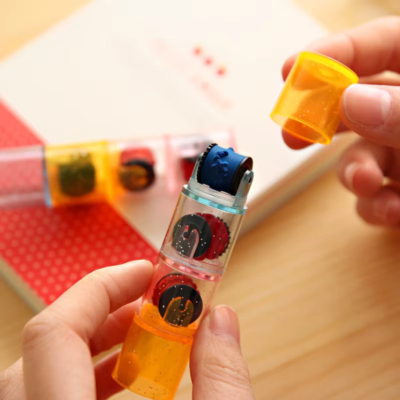 Kissbuty Kawaii Roller Stempel Set mit bunten Cartoon-Motiven für Kinder und DIY-Tagebücher, Mehrfarbig - Bild 2