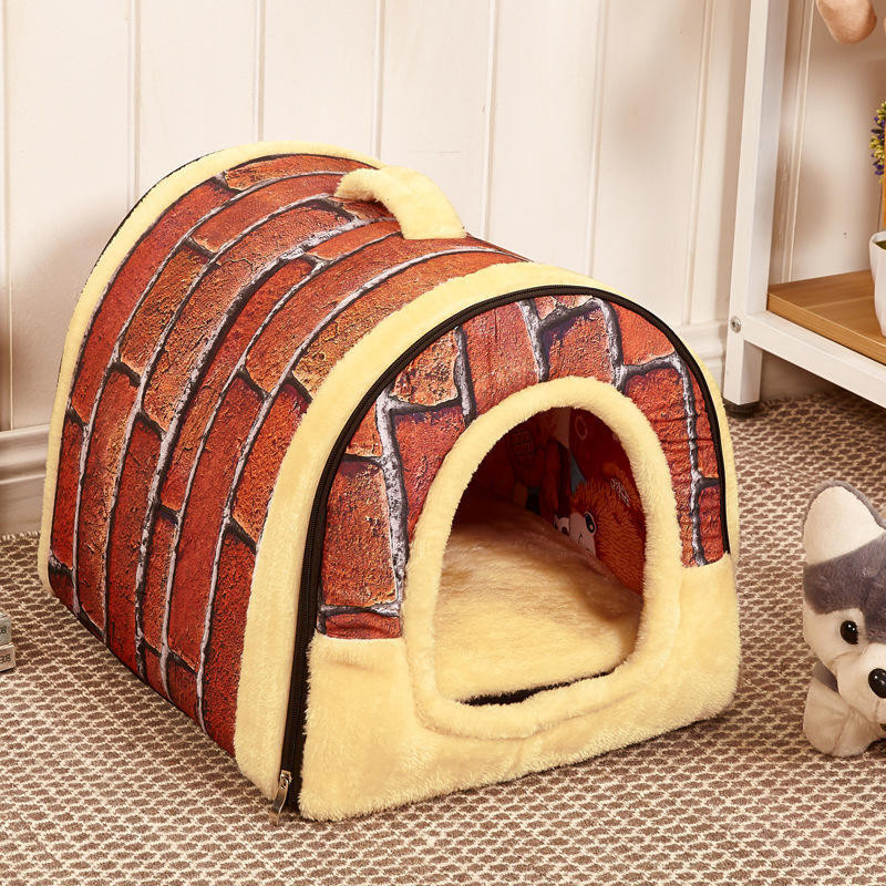 Tragbares Hundezelt aus Baumwolle als weiche Hundehütte und Höhle für kleine, mittelgroße und große Hunde sowie Katzen - Bild 2